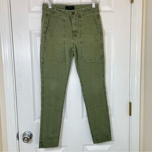 J. Crew Womens Olive Green Toothpick Jeans Size 00 Ankle Stretch Skinny Denim